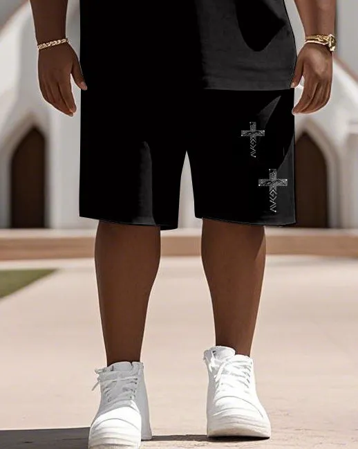 Men's Plus Size No Worries Gold Got Me Print Short Sleeve T-Shirt Shorts Suit sold by Biggmans product image thumbnail 3