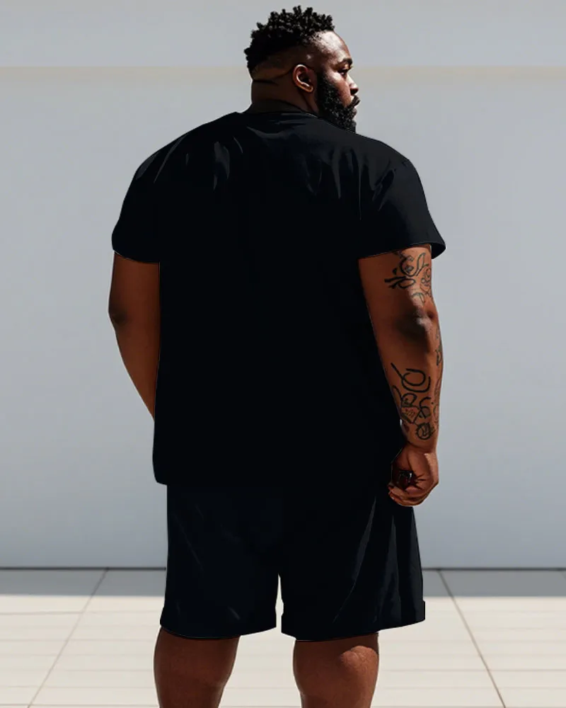 Men's Plus Size No Worries Gold Got Me Print Short Sleeve T-Shirt Shorts Suit sold by Biggmans product image thumbnail 4