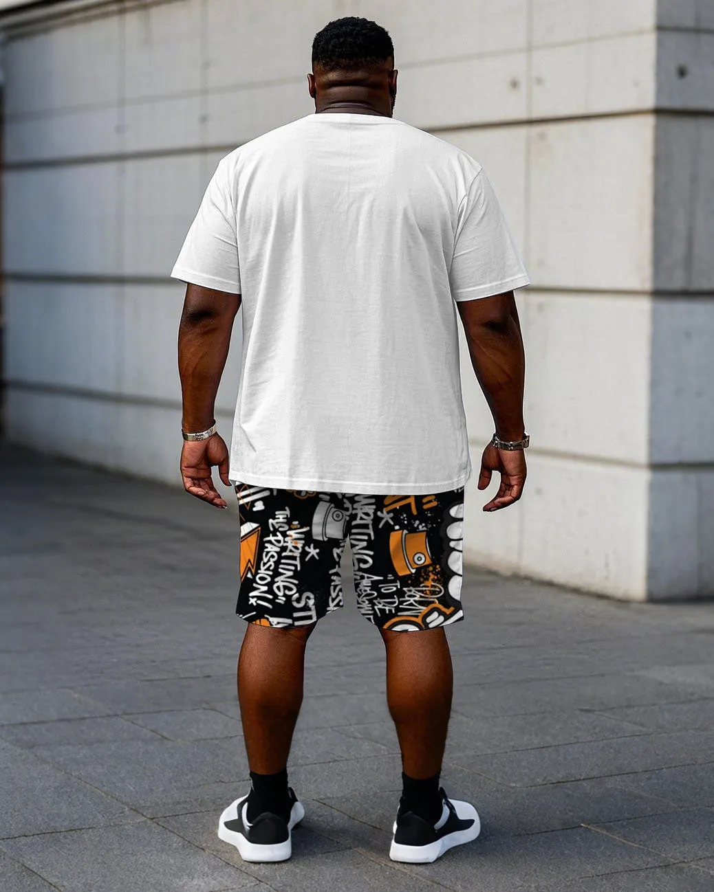 Men's Plus Size Street Fashion Chest Stereoscopic Projection "B" Printed Short-sleeved T-shirt Shorts Suit sold by Biggmans product image thumbnail 4