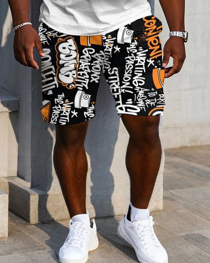 Men's Plus Size Street Fashion Chest Stereoscopic Projection "B" Printed Short-sleeved T-shirt Shorts Suit sold by Biggmans product image thumbnail 3