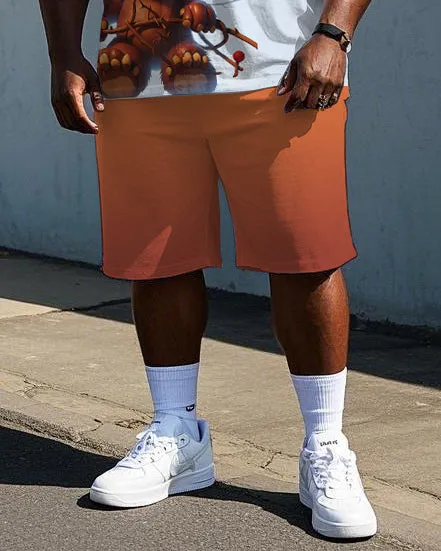 Big Men's Hip Hop Cartoon Angry Bear with Thorny Branches Printed Casual Short Sleeve T-shirt Shorts Set sold by Biggmans product image thumbnail 3