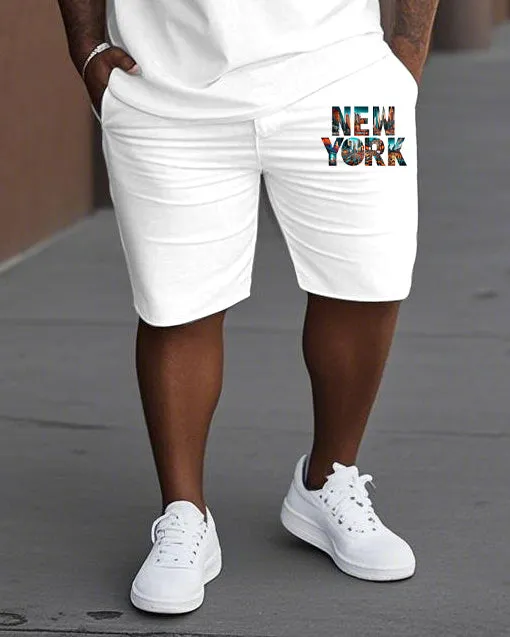 Men's Plus Size New York City Alphabet Short Sleeve T-Shirt Shorts Suit sold by Biggmans product image thumbnail 3