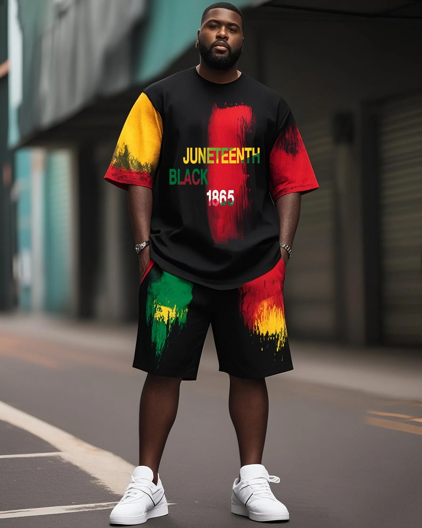 Plus Size Boys June Day Personalized Graffiti T-Shirt Shorts Suit sold by Biggmans