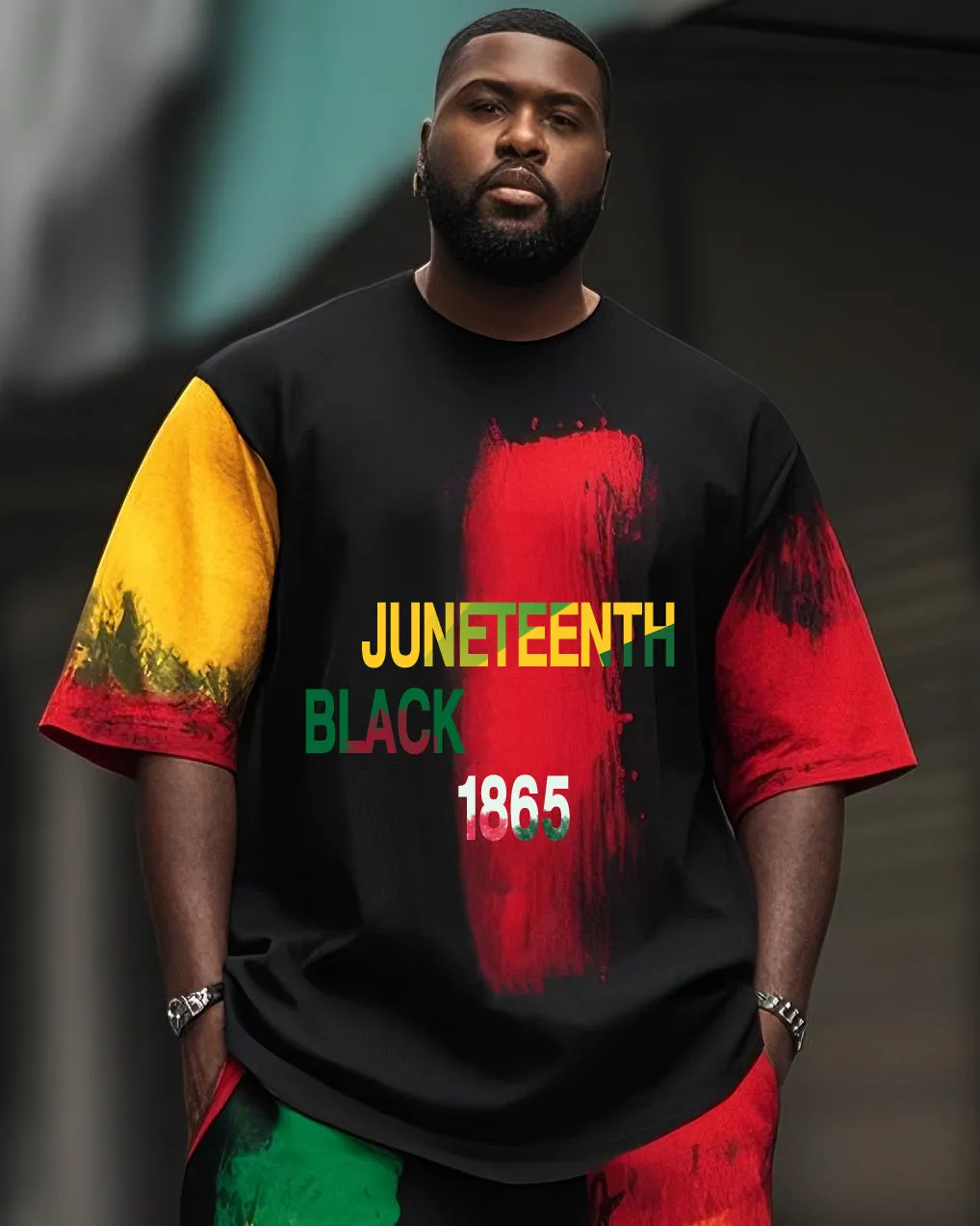 Plus Size Boys June Day Personalized Graffiti T-Shirt Shorts Suit sold by Biggmans product image thumbnail 2