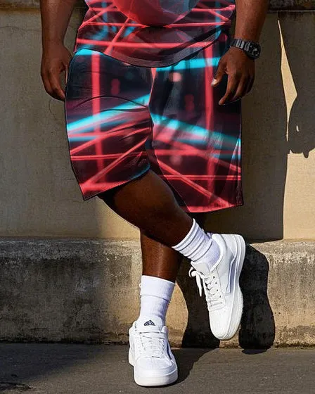 Big Men's Sci-fi White House with Egg Cracked Printed Casual Short Sleeve T-Shirt Shorts Set sold by Biggmans product image thumbnail 3