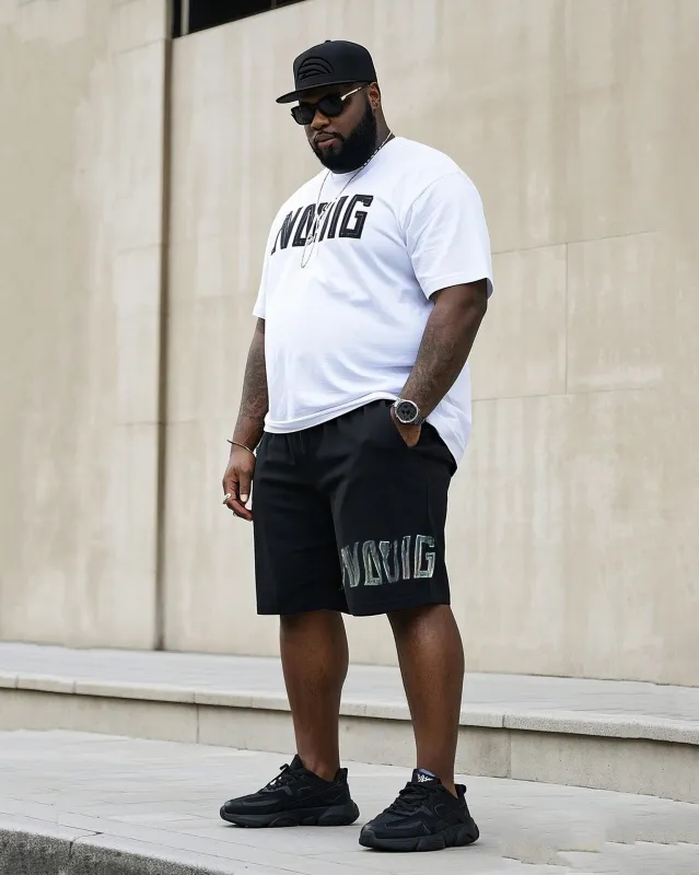 Big Man Street Fashion Handmade Original Graffiti Short Sleeve T-Shirt Shorts Suit sold by Biggmans