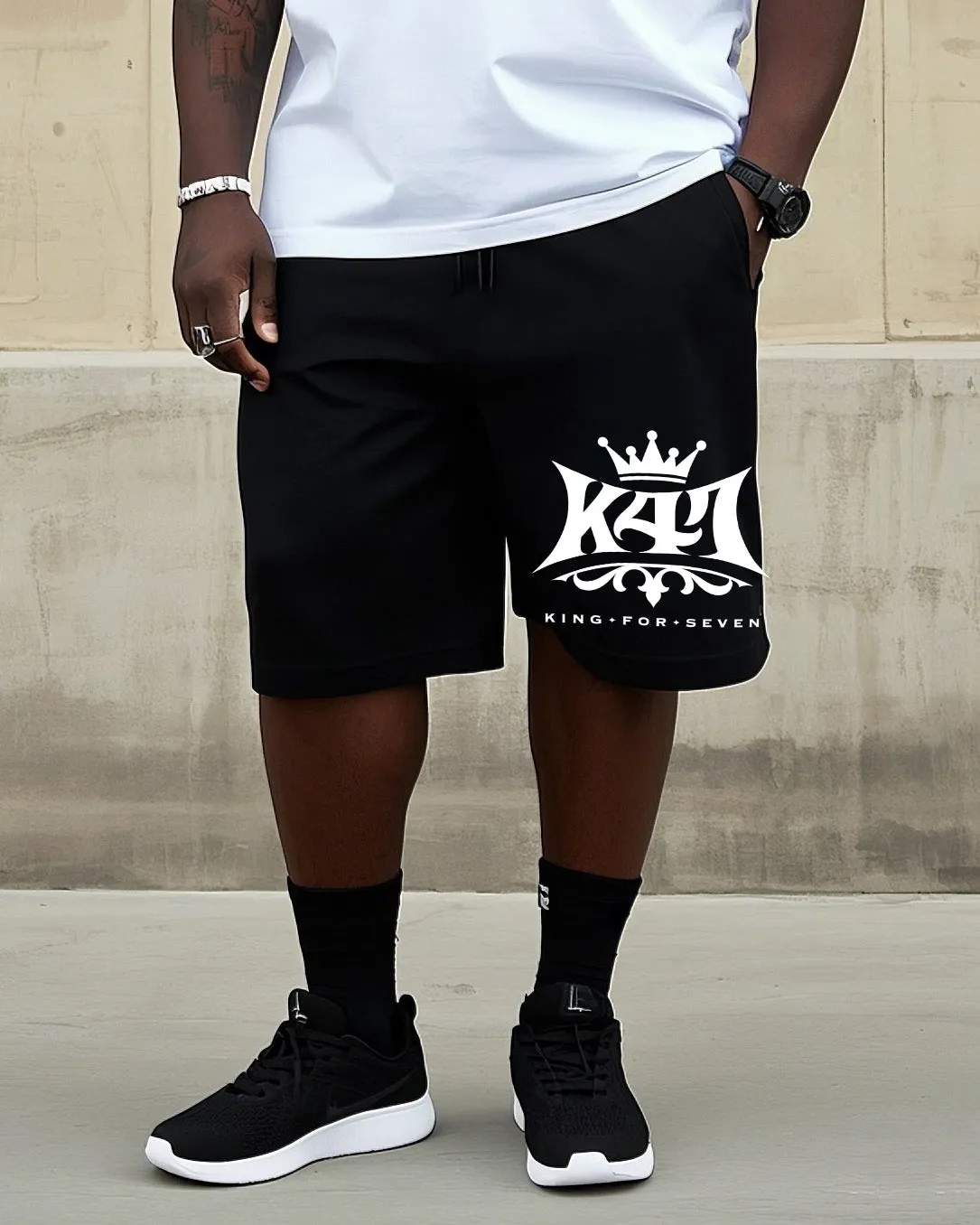 Big Man Street Fashion Handmade Unique Love Art Personality Graffiti Short Sleeve T-Shirt Shorts Suit sold by Biggmans product image thumbnail 3