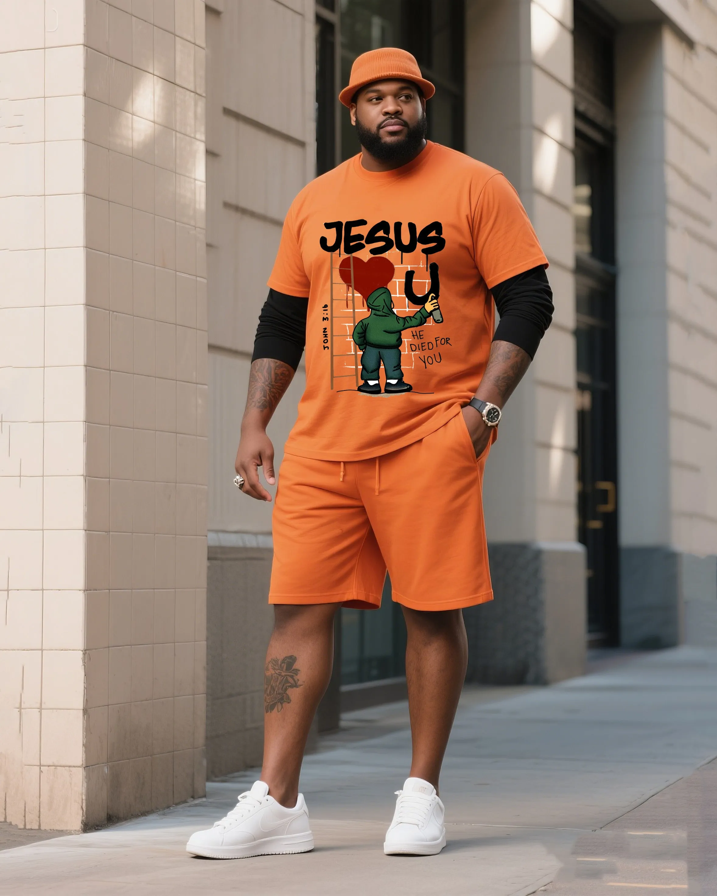 The Daily Leisure Of A Big Man-it Never Gets Old.?He Really Loves You-short Sleeve T-shirt Shorts Suit sold by Biggmans product image thumbnail 2