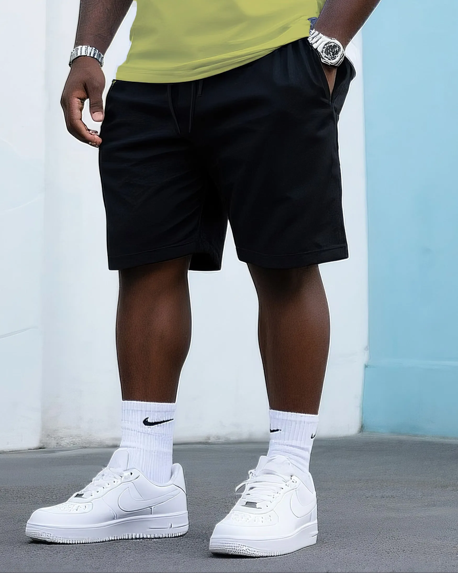 Big & Tall Men's Street Fashion Gradient MADE FROM PAIN Crewneck T-Shirt Shorts Suit sold by Biggmans product image thumbnail 3