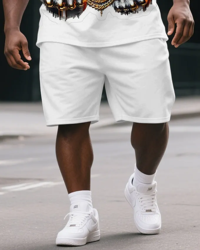 Big & Tall Men's Fashion Metal Cool Sunglass Gorillas Print Short-Sleeved T-shirt and Short Set sold by Biggmans product image thumbnail 3