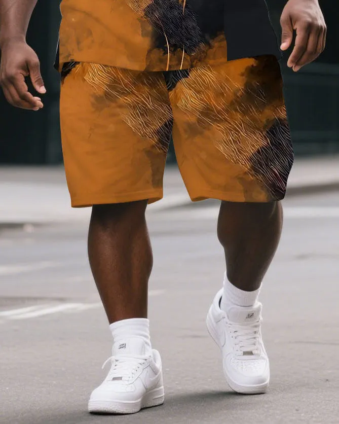 Men's Big & Tall Cartoon Splicing Headphone Gorillas Print Short-Sleeved T-shirt & Short Set sold by Biggmans product image thumbnail 3