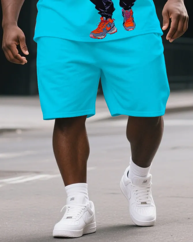 Men's Fashion Jacket Gorillas Cartoon Print Big & Tall Laid-back Short-Sleeve T-shirt & Short Set sold by Biggmans product image thumbnail 3