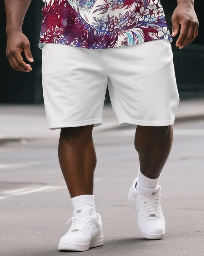 Men's Artistic Abstract Gorillas Print Summer Casual Big & Tall Short-Sleeve T-shirt & Short Set sold by Biggmans product image thumbnail 3