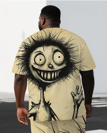 Men's Casual Naughty Boy Illustration Back Print Big & Tall Summer Short-Sleeve T-shirt Shorts Set sold by Biggmans product image thumbnail 2