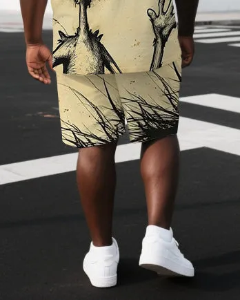Men's Casual Naughty Boy Illustration Back Print Big & Tall Summer Short-Sleeve T-shirt Shorts Set sold by Biggmans product image thumbnail 3