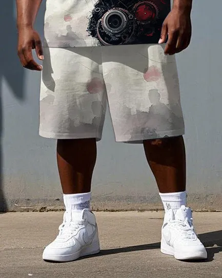 Big & Tall Men's Cartoon Weir Rabbit Print Breathable Short-Sleeve T-shirt and Shorts Set sold by Biggmans product image thumbnail 3