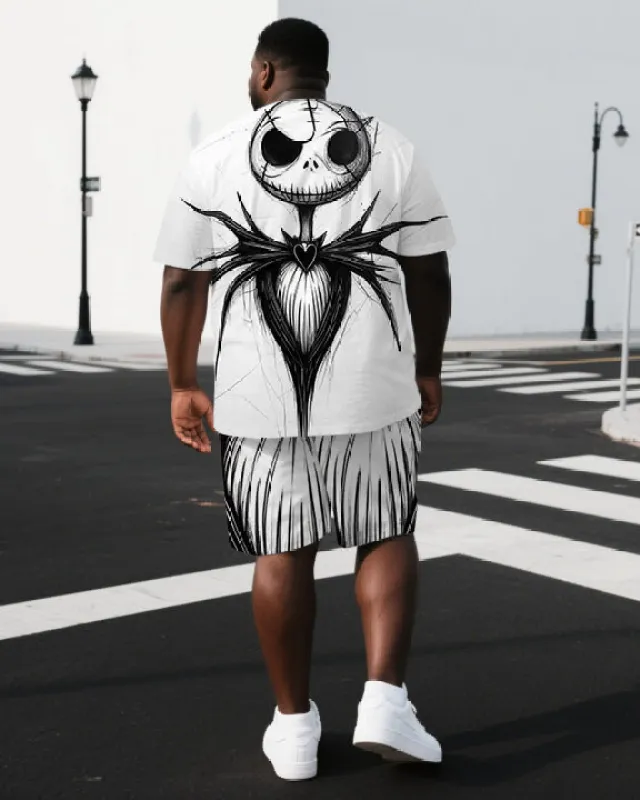Big & Tall Men's Street Fashion Spider Monster Back Print Short-Sleeve T-shirt and Shorts Set sold by Biggmans
