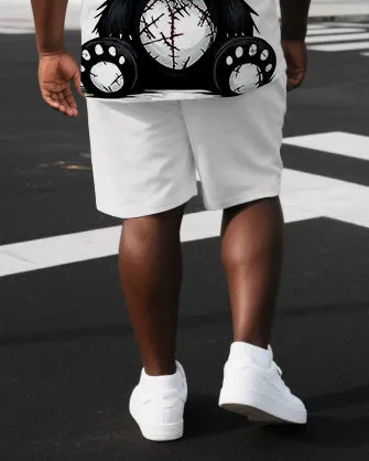 Big & Tall Men's Injured Bear Hip Hop Back Print Breathable Short-Sleeve T-shirt and Shorts Set sold by Biggmans product image thumbnail 3