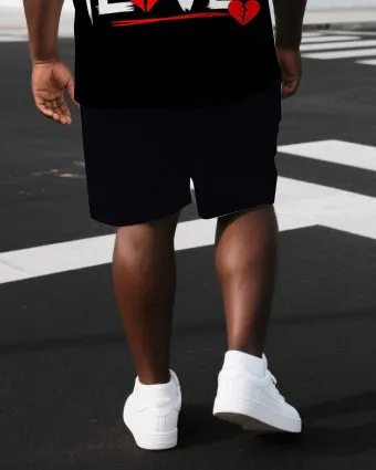 Big & Tall Men's Punk Style I HATE THIS FAVE LOVE Back Lettering Casual Short-Sleeve T-shirt Shorts Set sold by Biggmans product image thumbnail 3