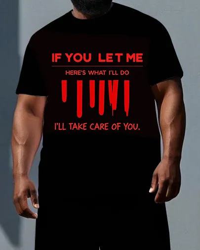 Big & Tall Men's Punk Theme Bold Letters IF YOU LET ME Print Outdoor Short-Sleeve T-shirt 2-Piece Set sold by Biggmans product image thumbnail 2