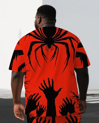 Big & Tall Men's Punk Style Spider & Hand Back Print Outdoor Summer Short-Sleeve T-shirt 2-Piece Set sold by Biggmans product image thumbnail 2