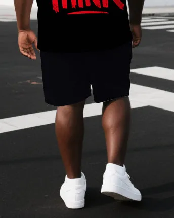 Men's Punk Theme FUCK WHAT THEY THiNK Back Lettering Big & Tall Short-Sleeve T-shirt 2-Piece Set sold by Biggmans product image thumbnail 3