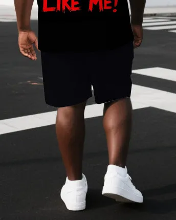 Men's Punk Fashion YOU'RE JUST A FREAK Back Lettering Print Short-Sleeve T-shirt Big & Tall Set sold by Biggmans product image thumbnail 3