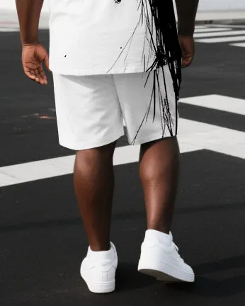 Men's Punk Style Man Hanging in Cliff Back Print Big & Tall Casual Short-Sleeve T-shirt 2-Piece Set sold by Biggmans product image thumbnail 3