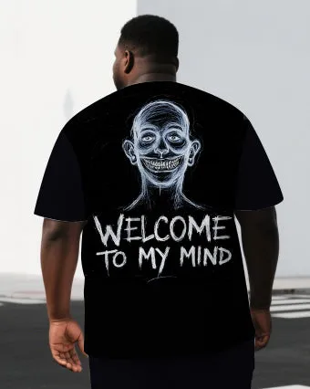 Men's Punk Style WELCOME TO MY WORLD Human Back Print Short-Sleeve T-shirt 2-Piece Big & Tall Set sold by Biggmans product image thumbnail 2