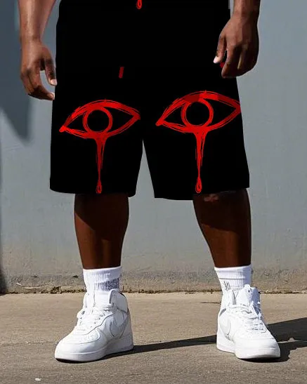 Men's Big & Tall Punk Style I SEE YOU Simple Eye Print Casual Short-Sleeve T-shirt Big & Tall Set sold by Biggmans product image thumbnail 3