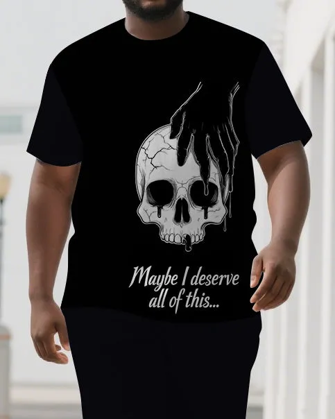 From Deserve to Deserve More Men's Big & Tall Skull Cartoon Short Sleeve T-shirt 2-Piece Set sold by Biggmans product image thumbnail 2