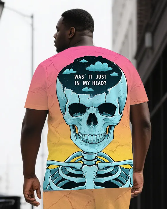 Stay Curious with Mystery Men's Big & Tall Skull Gradient Back Printed Short Sleeve T-shirt Set sold by Biggmans product image thumbnail 2
