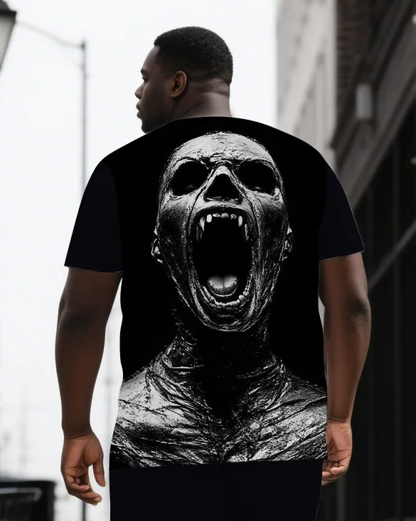 Roar with Skull Power Men's Big & Tall Skull Back Theme Short Sleeve T-shirt 2-Piece Set sold by Biggmans product image thumbnail 2