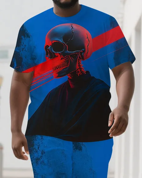 Bold Beyond Bones Men's Fashion Skull Print Big & Tall Short Sleeve T-shirt and Shorts Set sold by Biggmans product image thumbnail 2