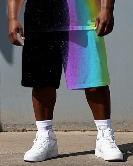 Skull Full of Hope Men's Funny Rainbow Skull Print Big & Tall Short Sleeve T-shirt 2-Piece Set sold by Biggmans product image thumbnail 3