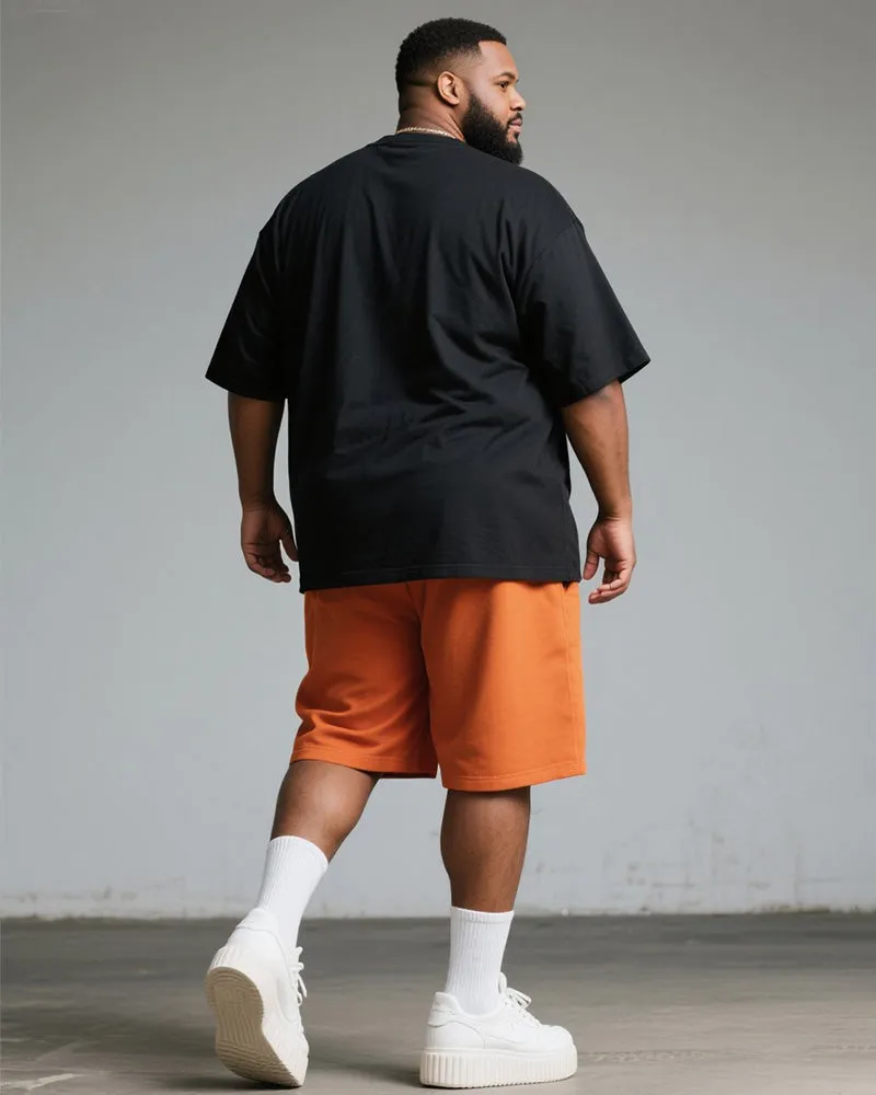 Big & Tall Men's Orange Graffiti Art Is Life Alphabet Print Round Neck Short Sleeve T-Shirt Shorts Suit sold by Biggmans product image thumbnail 4