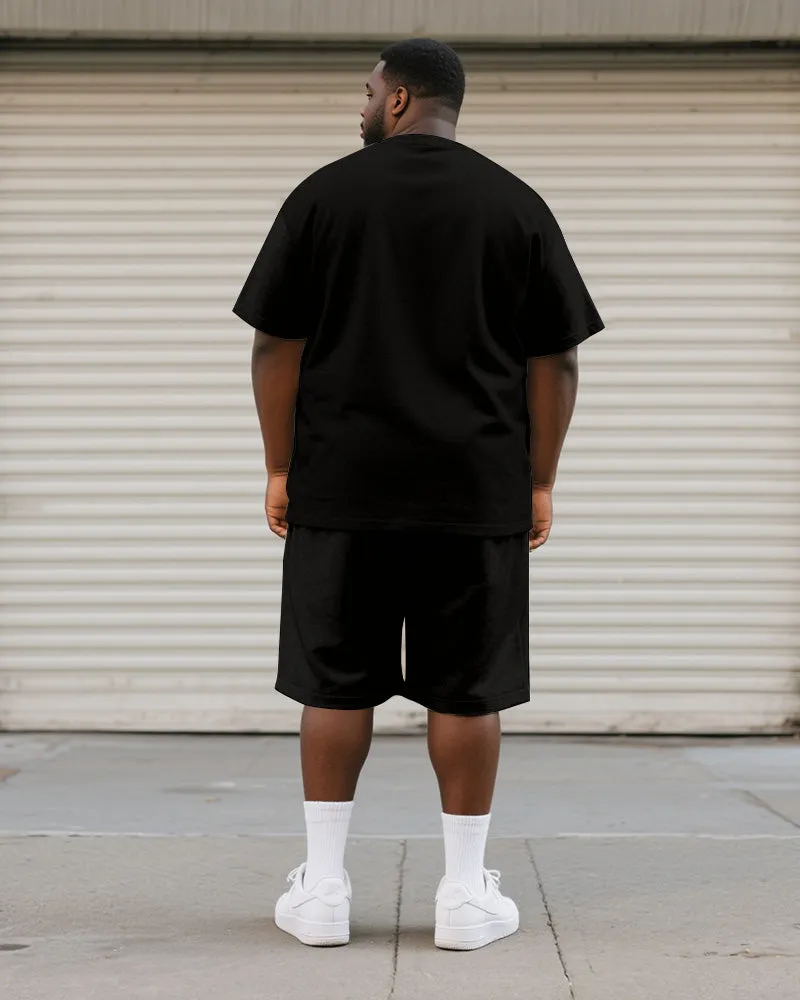 Big & Tall Men's Black Expression Graffiti Print Round Neck Short Sleeve T-Shirt Shorts Suit sold by Biggmans product image thumbnail 4