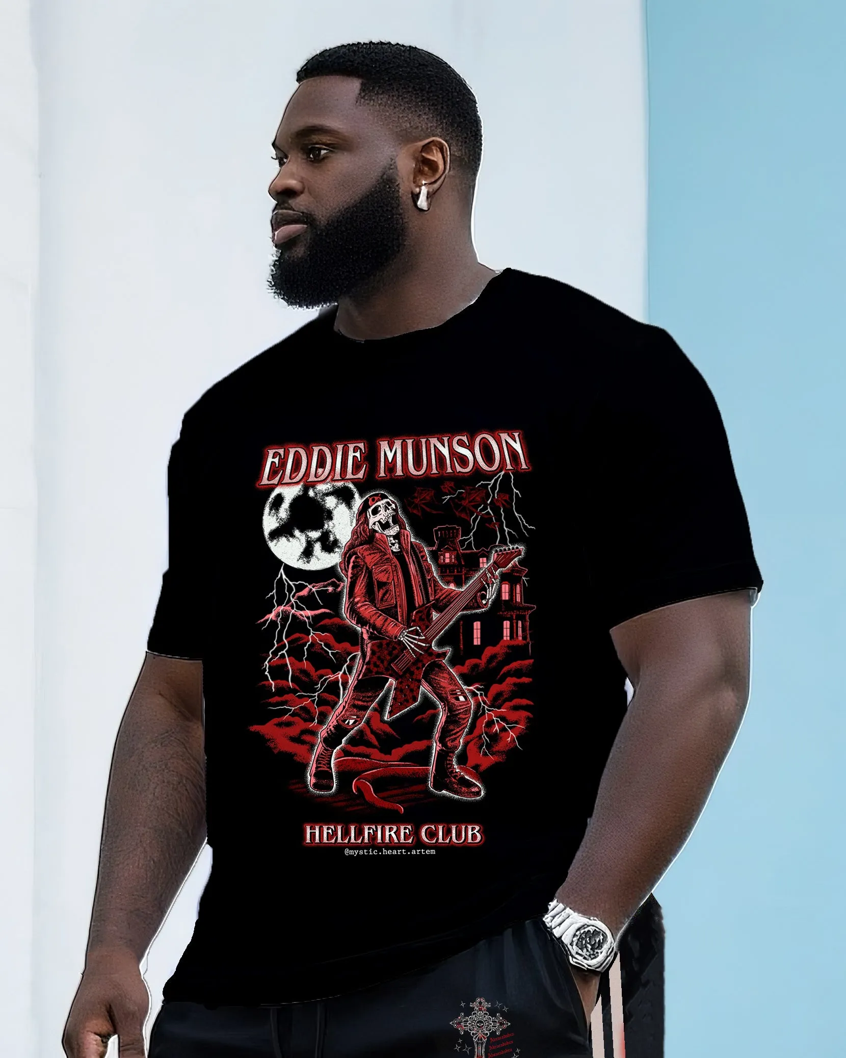 Big & Tall Men's Street Fashion Eddie Monson Hellfire T-Shirt Shorts Suit sold by Biggmans product image thumbnail 3