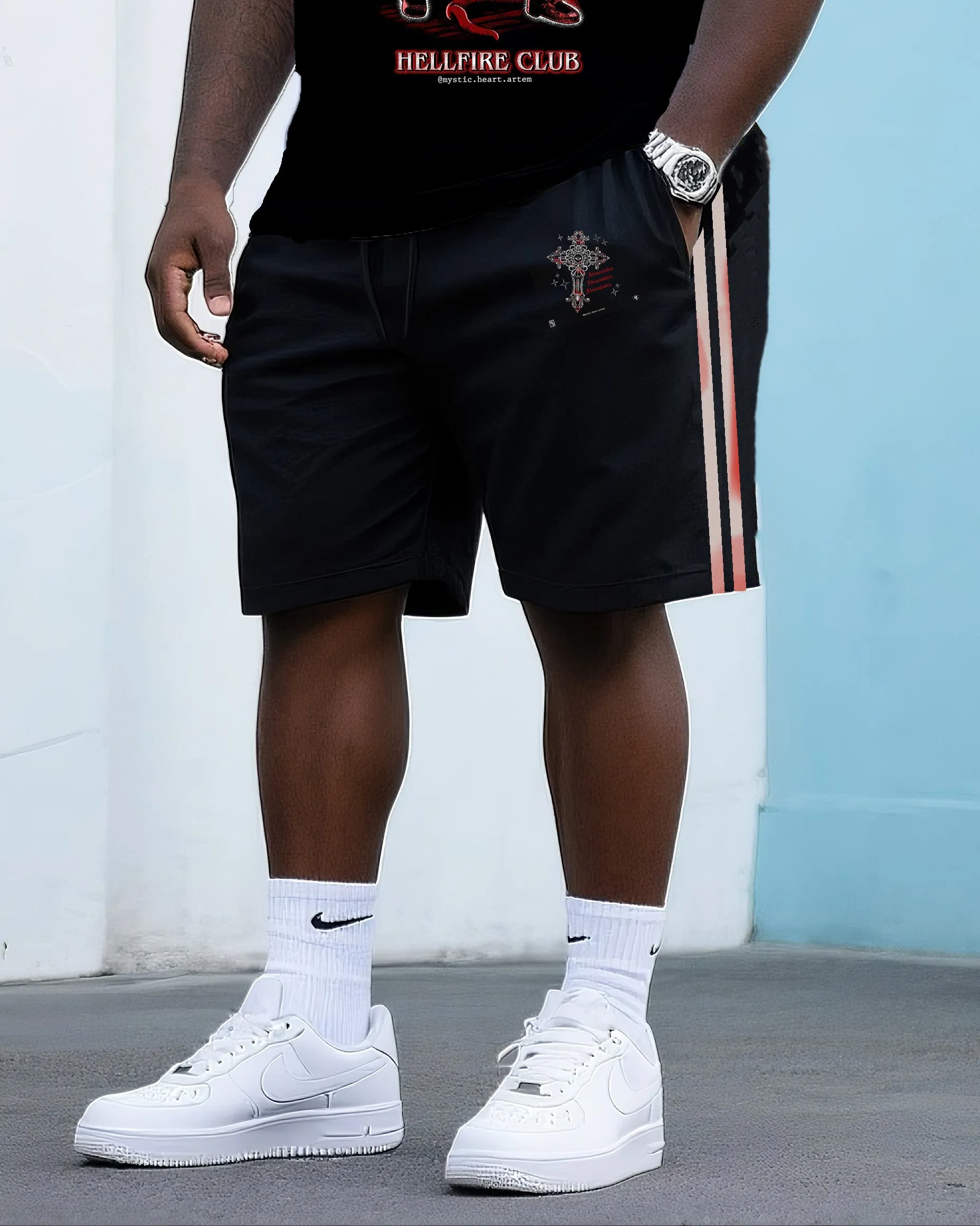 Big & Tall Men's Street Fashion Eddie Monson Hellfire T-Shirt Shorts Suit sold by Biggmans product image thumbnail 4