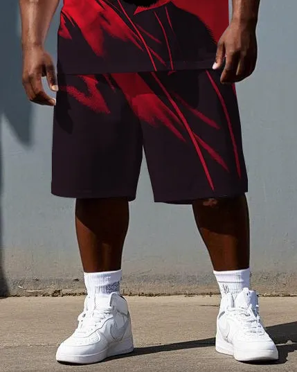 Big & Tall Men's Gorillas with Headphone Printed Summer Cool Short Sleeve T-shirt and Short Set sold by Biggmans product image thumbnail 3