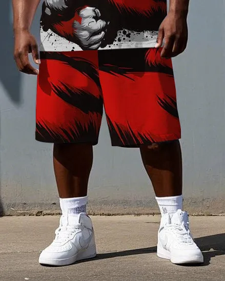 Big & Tall Men's Serious Gorillas Cartoon Printed Short Sleeve T-shirt 2-Piece Set sold by Biggmans product image thumbnail 3