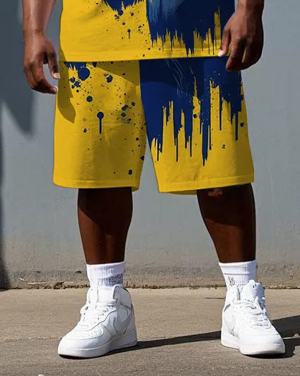 Big & Tall Men's Roaring Fighting Gorillas Printed Short Sleeve T-shirt 2-Piece Set sold by Biggmans product image thumbnail 3