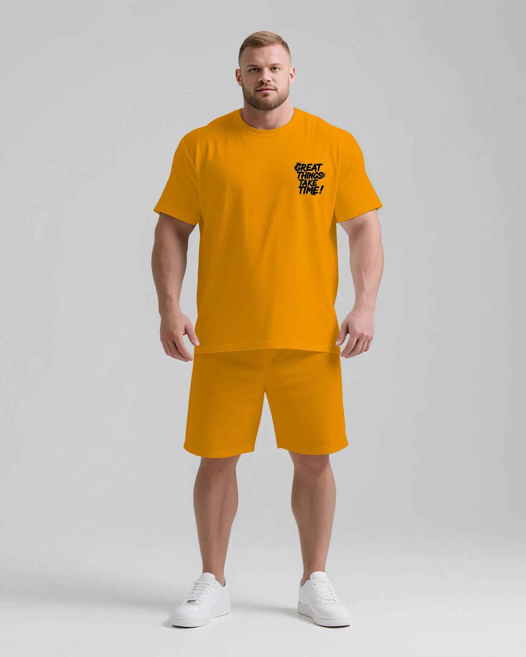 GREAT THINGS TAKE TIMES Slogan T-shirt 2-Piece Set sold by Biggmans product image thumbnail 5