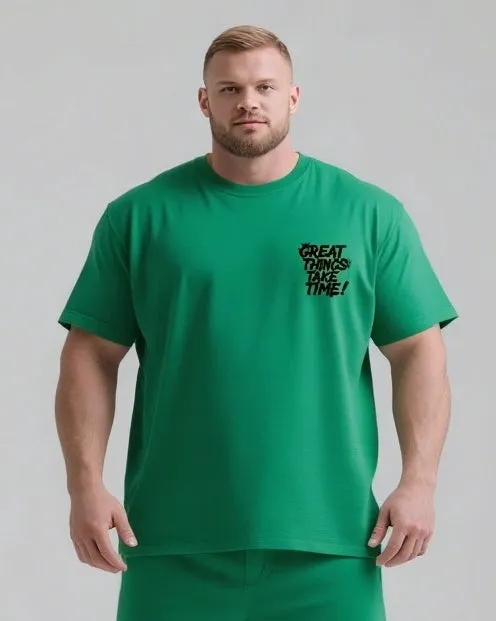 GREAT THINGS TAKE TIMES Slogan T-shirt 2-Piece Set sold by Biggmans product image thumbnail 2
