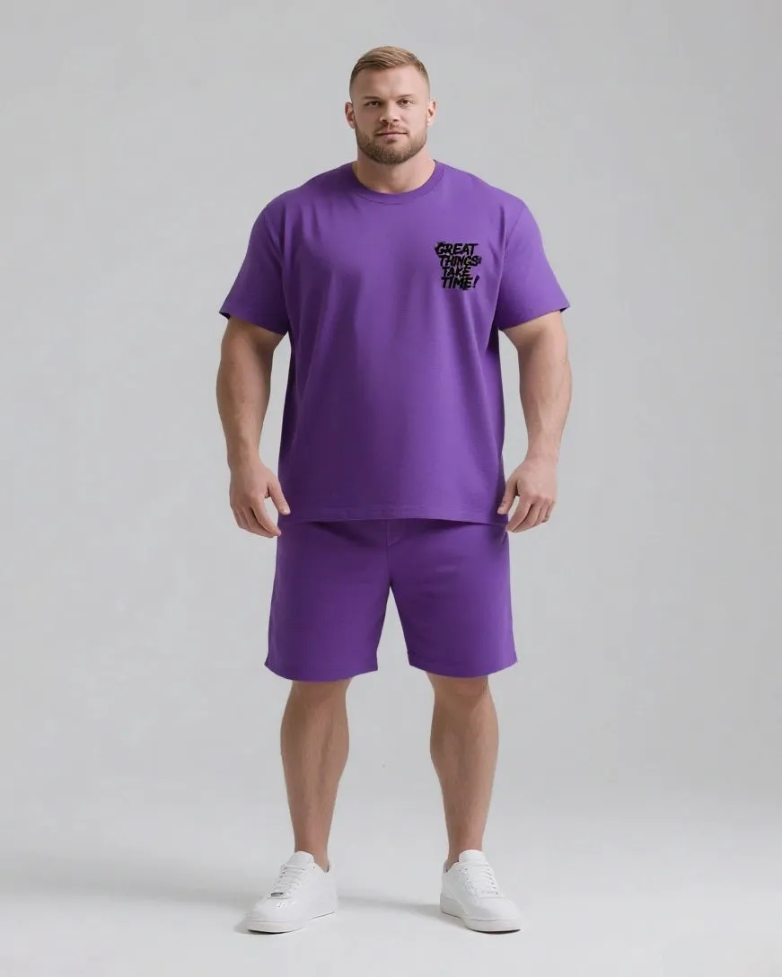 GREAT THINGS TAKE TIMES Slogan T-shirt 2-Piece Set sold by Biggmans product image thumbnail 3