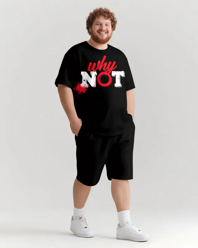 WHY NOT Slogan T-shirt & Shorts Set sold by Biggmans