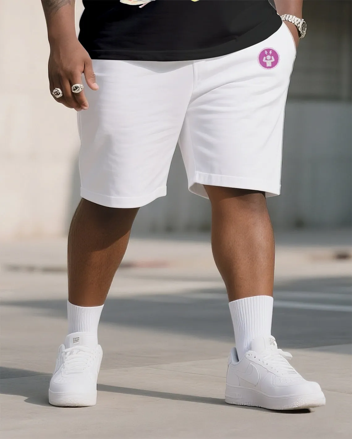 Big & Tall Men's Street Fashion I Free Pressure Items Printed Crewneck T-Shirt Shorts Suit sold by Biggmans product image thumbnail 3