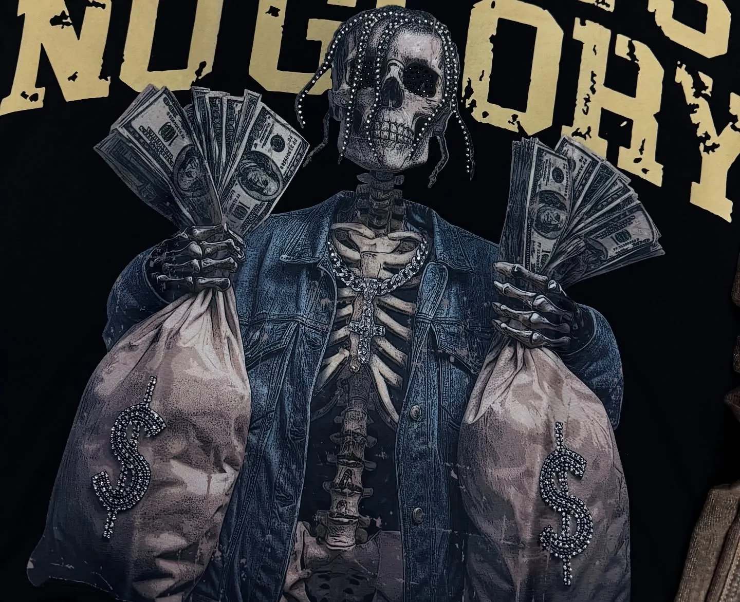 Big & Tall Men's Street Fashion No Guts No Glory Skull Print Crewneck T-Shirt Shorts Suit sold by Biggmans product image thumbnail 4