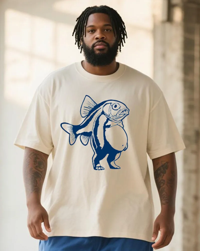 Big & Tall Men's Trippi Troppi Hand-Painted Printed Round Neck Short Sleeve T-Shirt Shorts Suit sold by Biggmans product image thumbnail 2