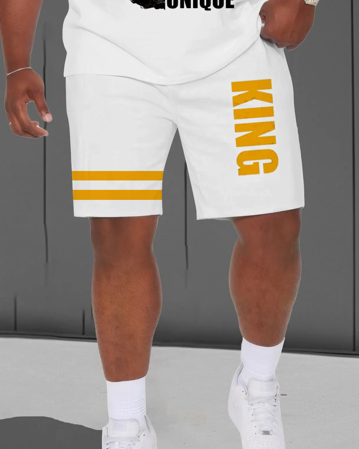 Men's Plus Size Black King Short Sleeve T-Shirt Shorts Suit sold by Biggmans product image thumbnail 3